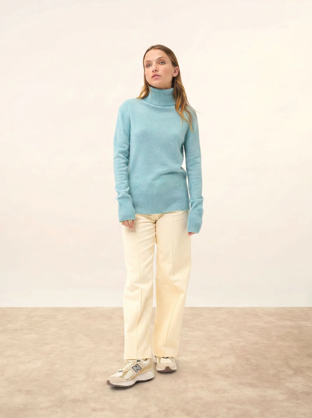 LEXIE pullover rollkragen aqua meliert