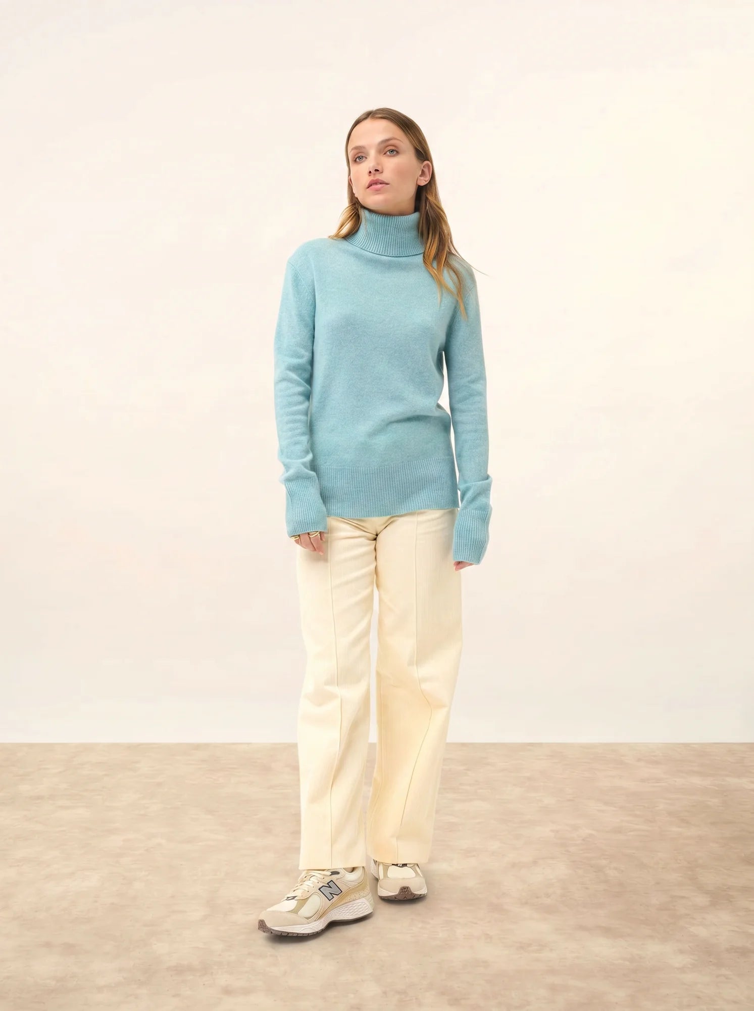 LEXIE pullover rollkragen aqua meliert