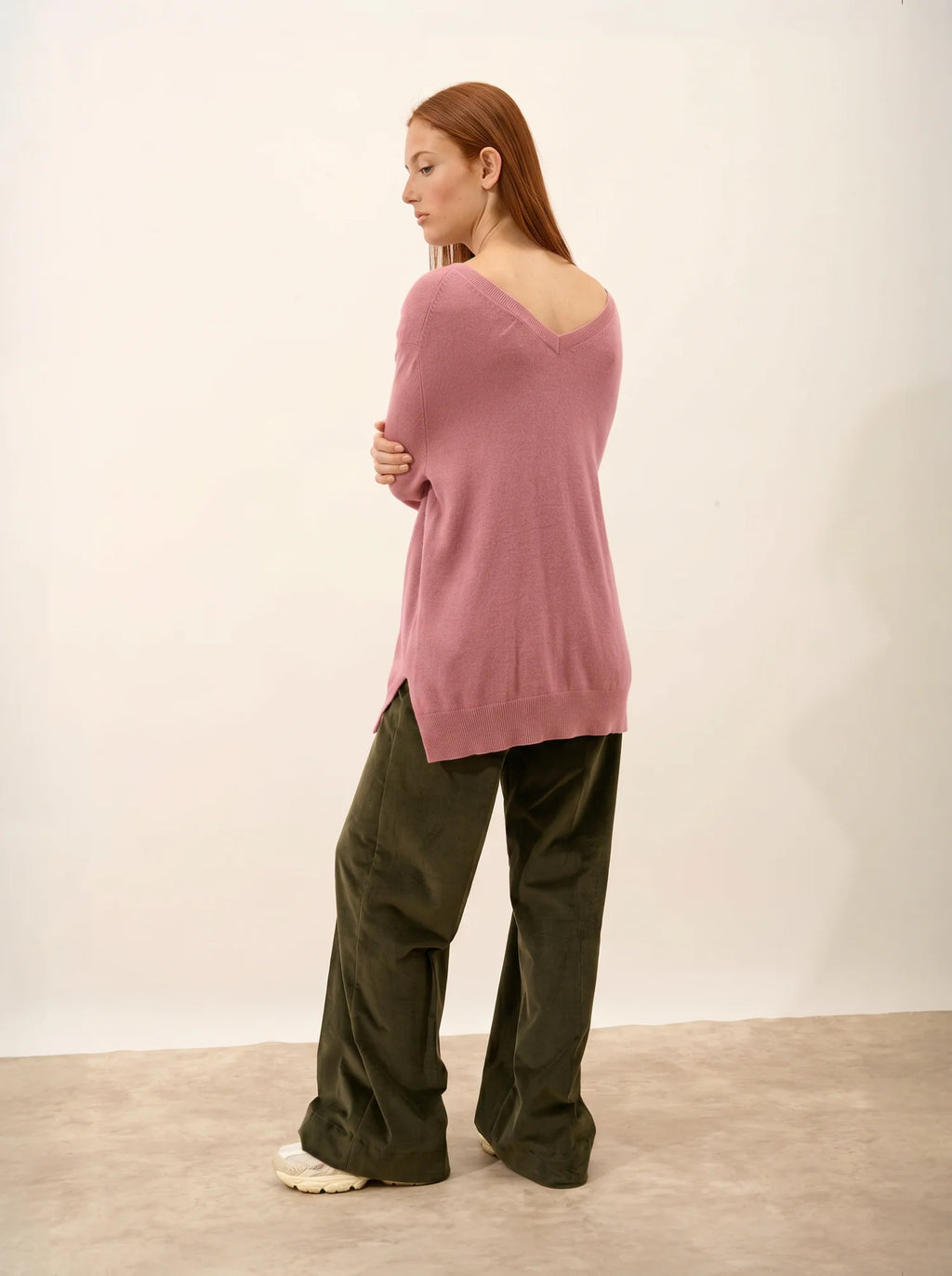 OPAL pullover v-ausschnitt vorne und hinten pétale