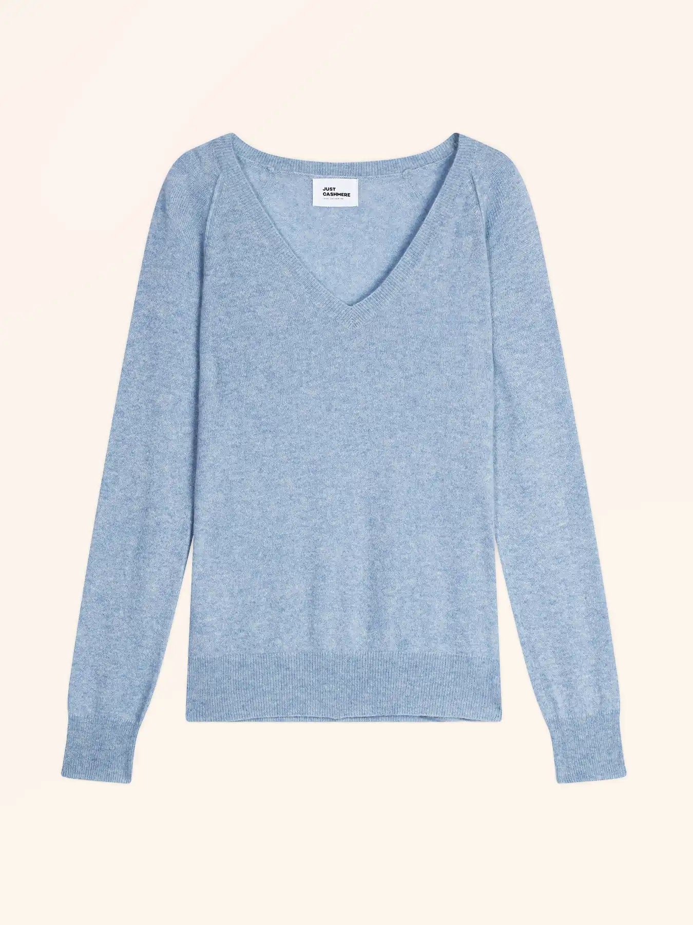 PHOEBE pullover v-ausschnitt himmelblau meliert