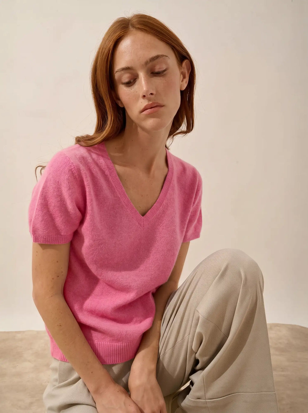 GLAMIS t-shirt v-ausschnitt fraise