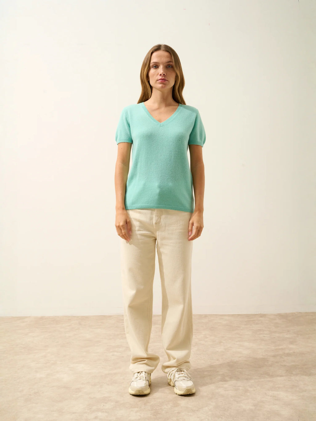 GLAMIS t-shirt v-ausschnitt jade