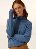 LILLY pullover rollkragen blau denim