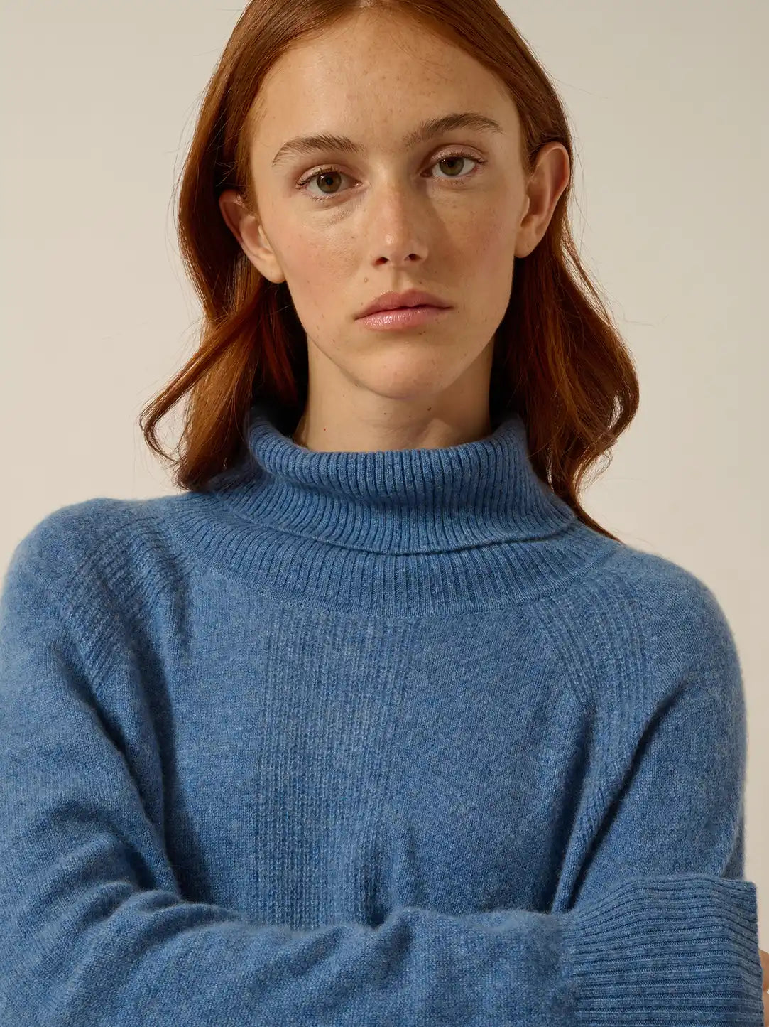 LILLY pullover rollkragen blau denim