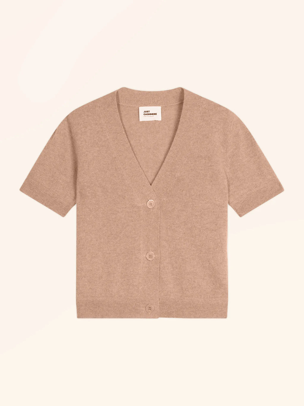 DAN strickjacke v-ausschnitt kurzarm camel meliert
