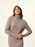 ZOELA kleid rollkragen caribou meliert