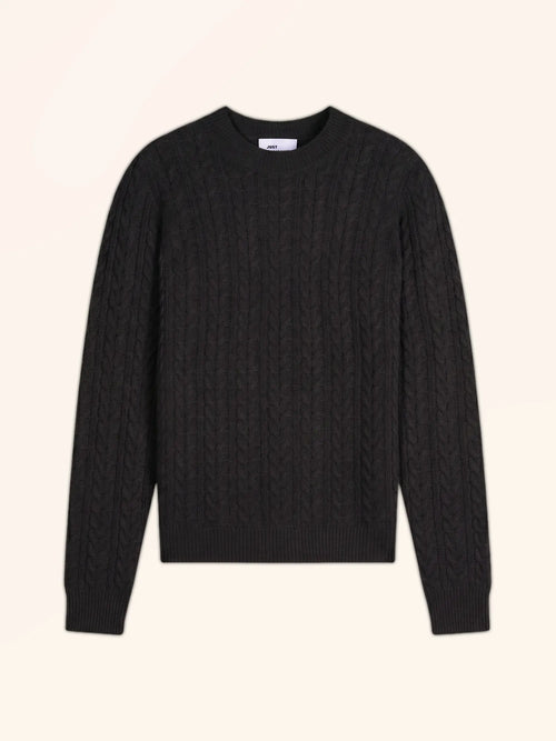 ALICE pull col rond 4 fils noir