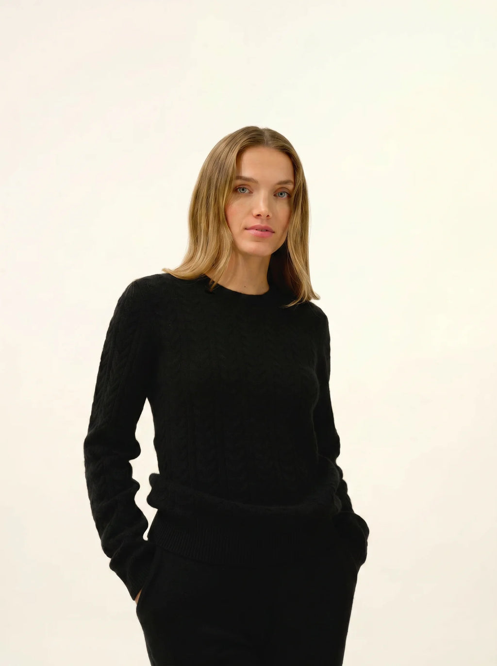 ALICE pullover rundhalsausschnitt 4-fädig schwarz