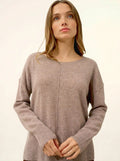 TESS pullover rundhalsausschnitt caribou meliert