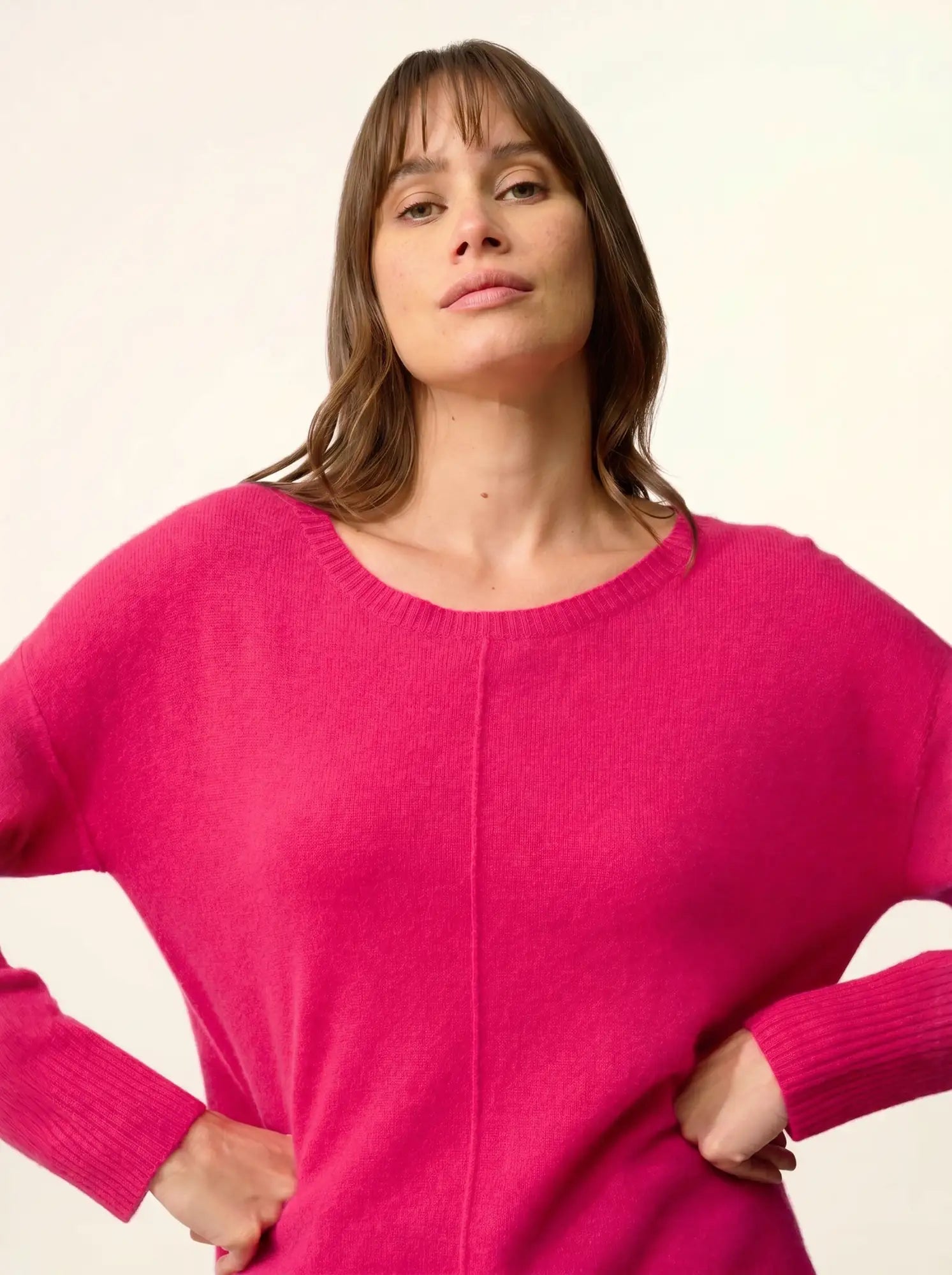 TESS pullover rundhalsausschnitt fuchsia