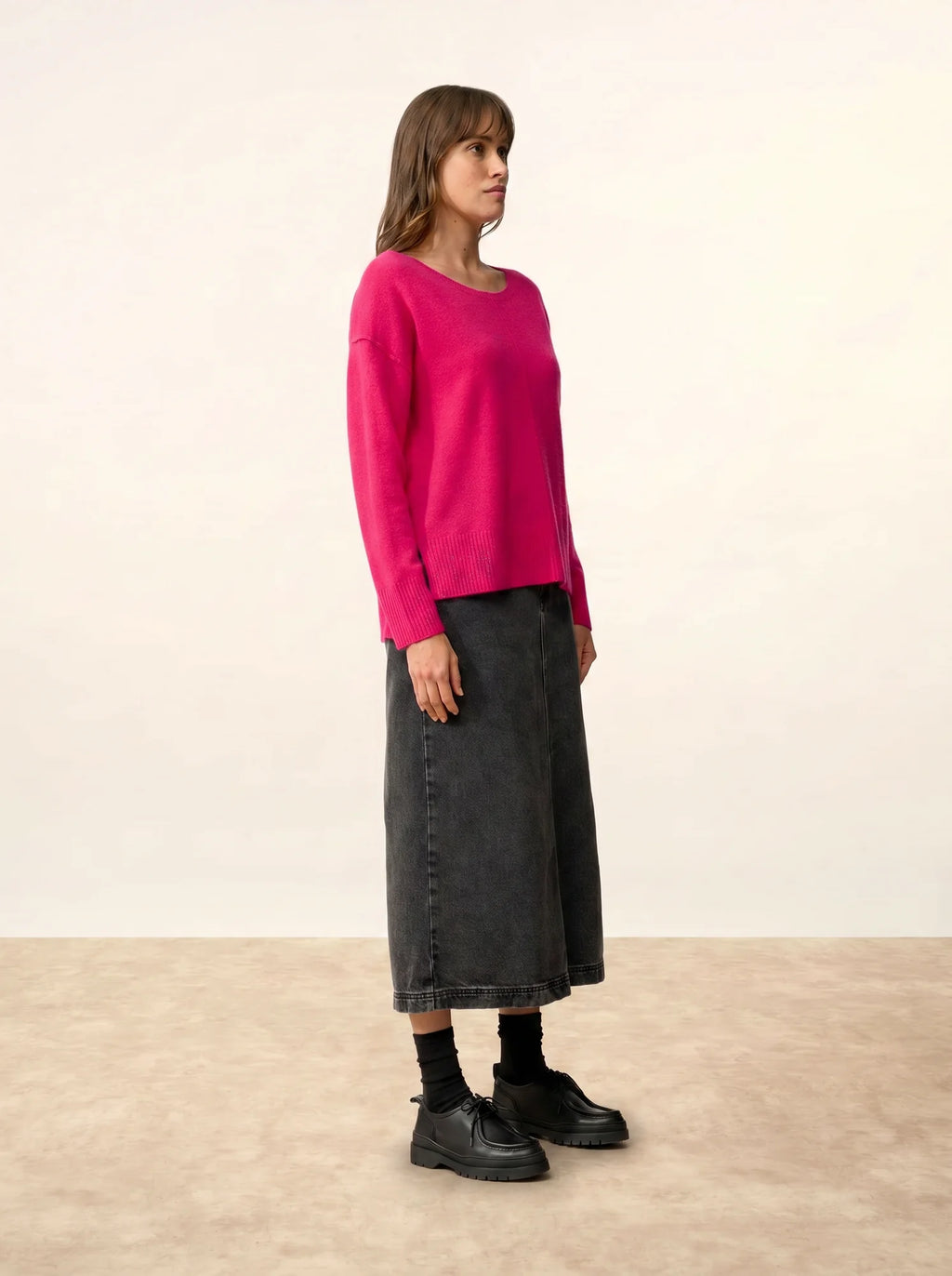 TESS pullover rundhalsausschnitt fuchsia