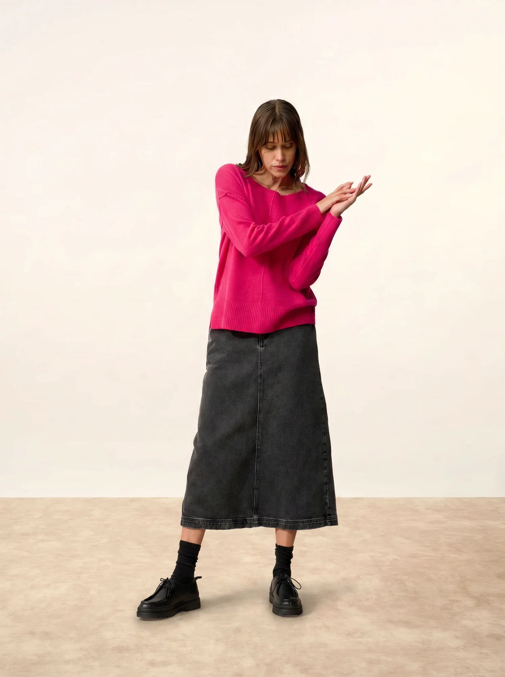 TESS pullover rundhalsausschnitt fuchsia