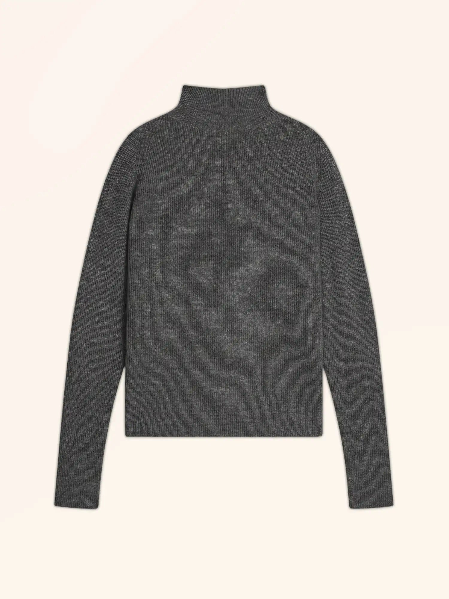ALYSSA pull col montant carbone chiné