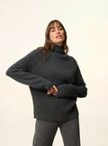 ALYSSA pullover stehkragen carbone meliert