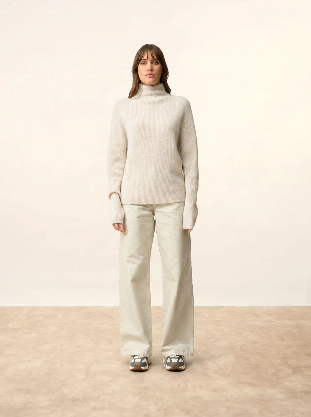 ALYSSA pullover stehkragen perlgrau meliert