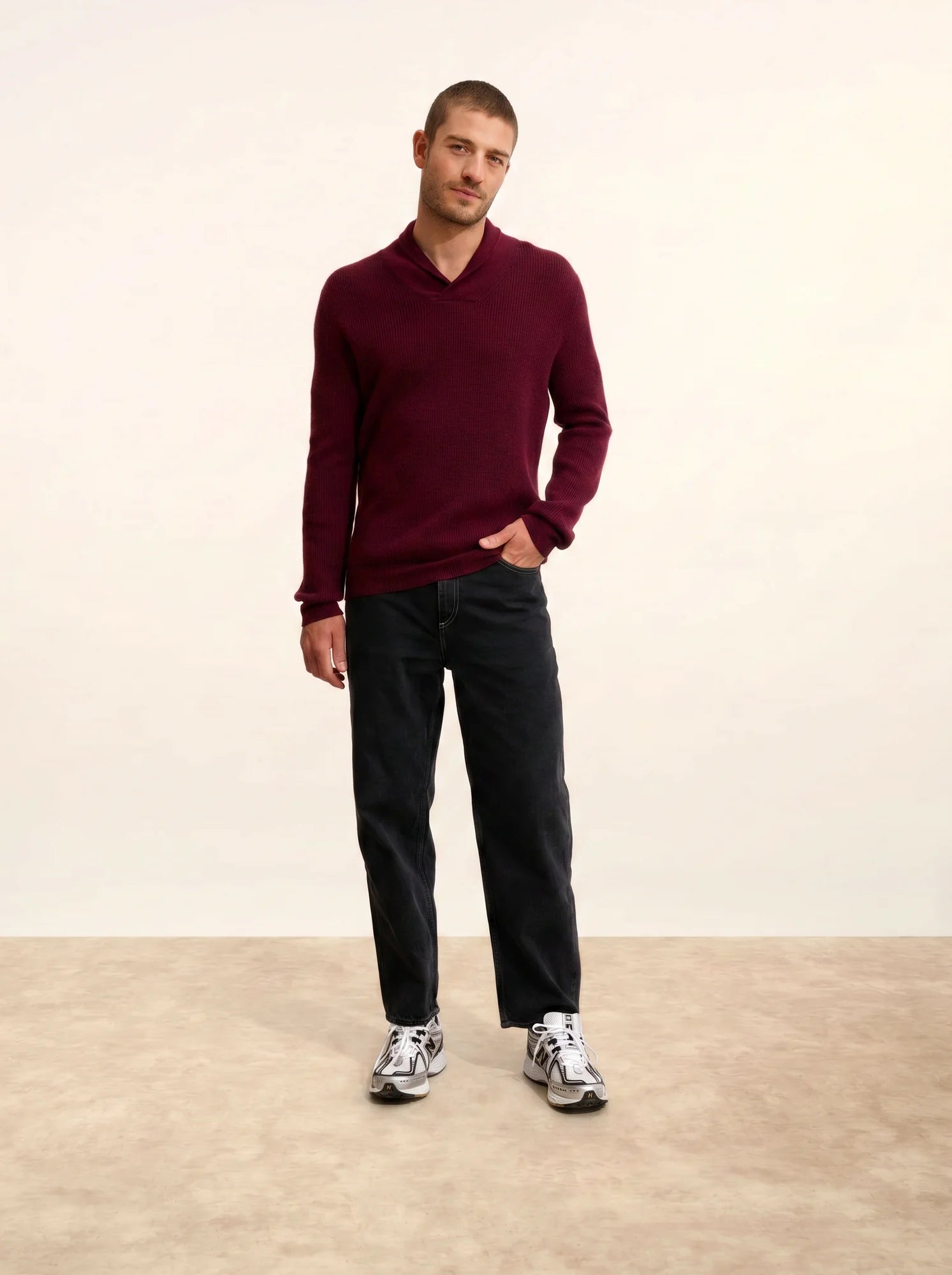 NINA pullover schalkragen mûre