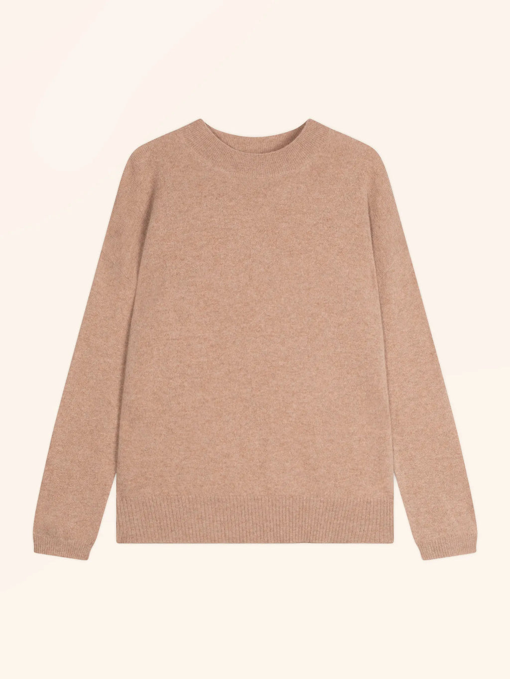 KAYLA pullover rundhalsausschnitt camel meliert
