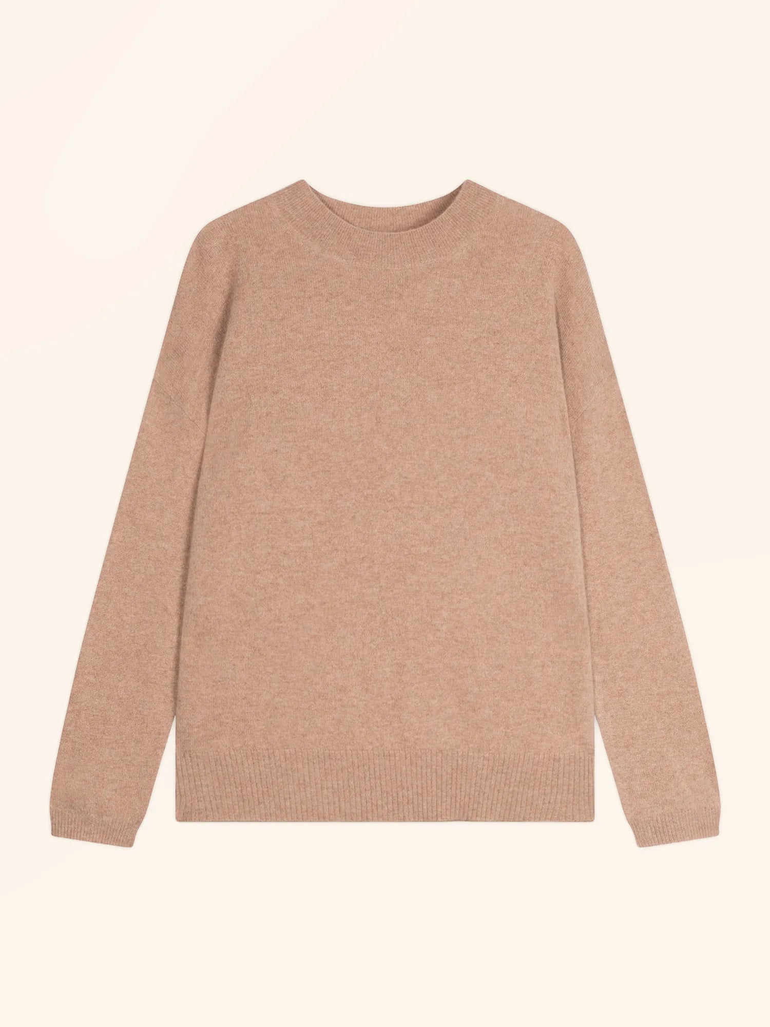 KAYLA pullover rundhalsausschnitt camel meliert
