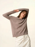 KAYLA pullover rundhalsausschnitt caribou meliert