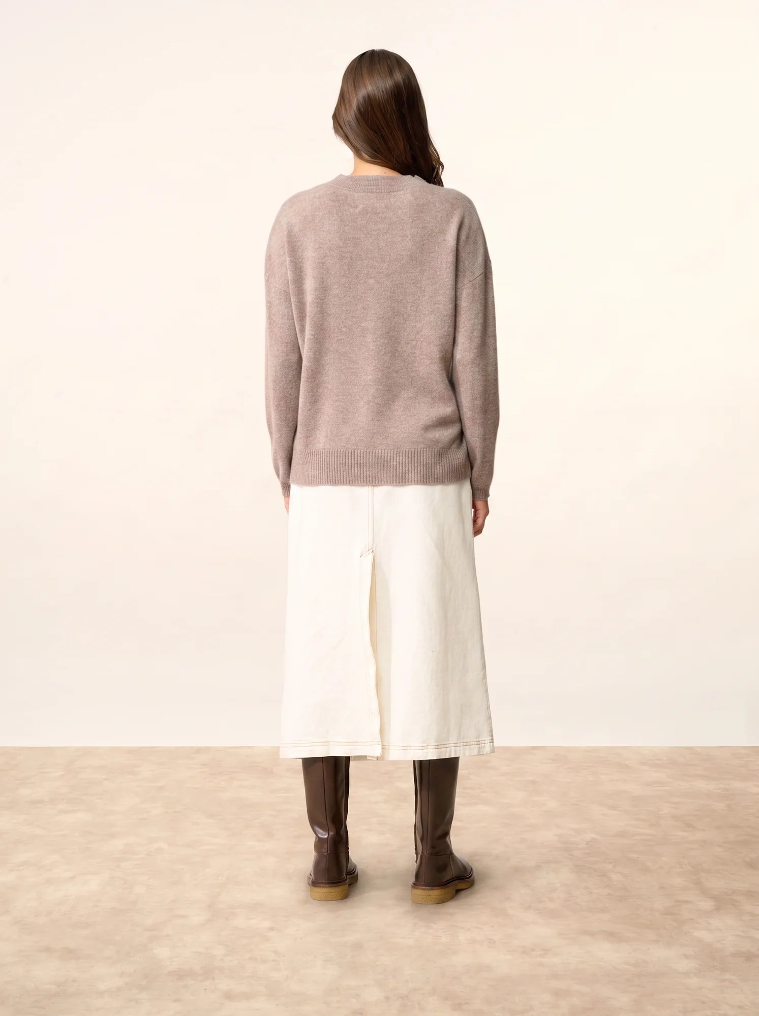 KAYLA pullover rundhalsausschnitt caribou meliert