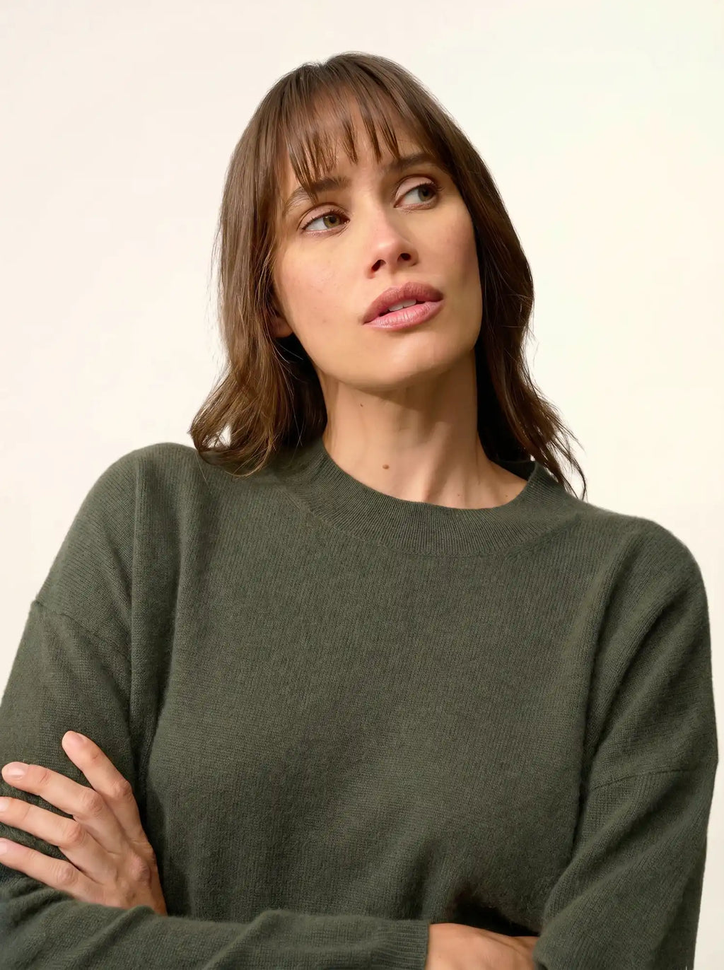 KAYLA pullover rundhalsausschnitt khaki
