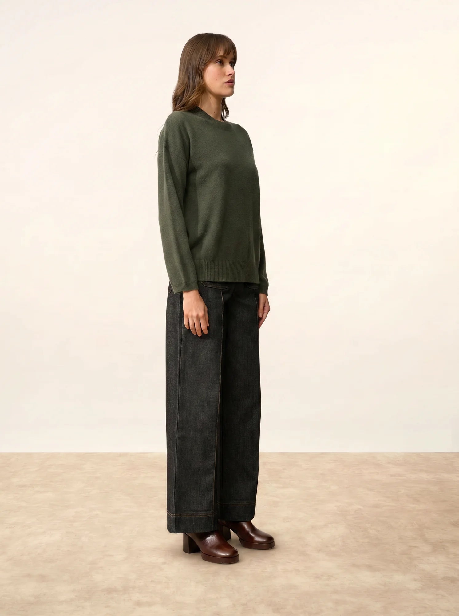 KAYLA pullover rundhalsausschnitt khaki