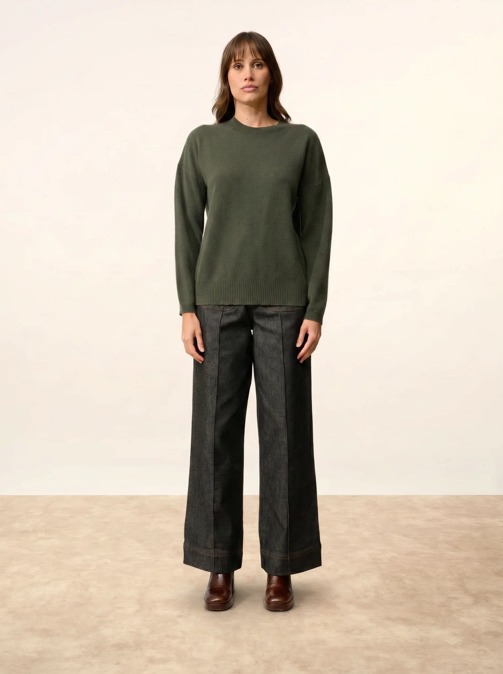 KAYLA pullover rundhalsausschnitt khaki