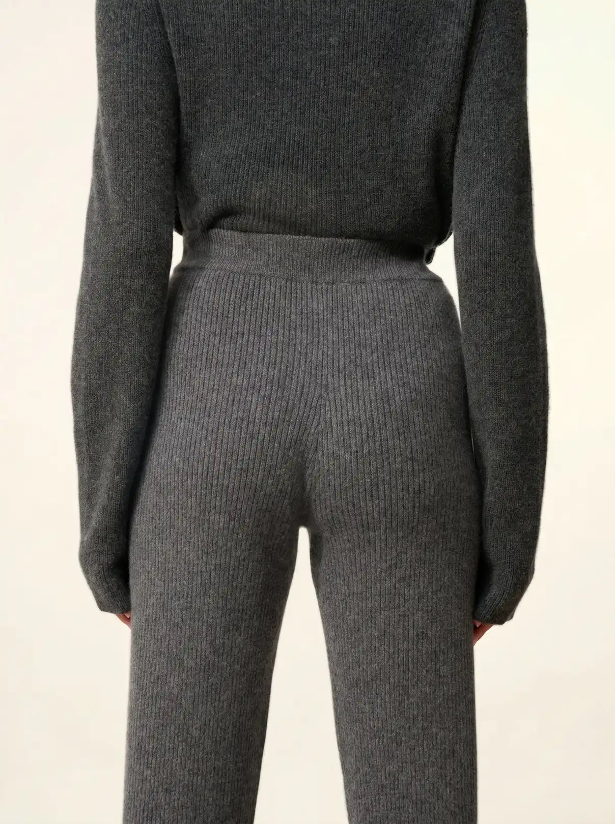 MARGRET pantalon évasé anthracite chiné