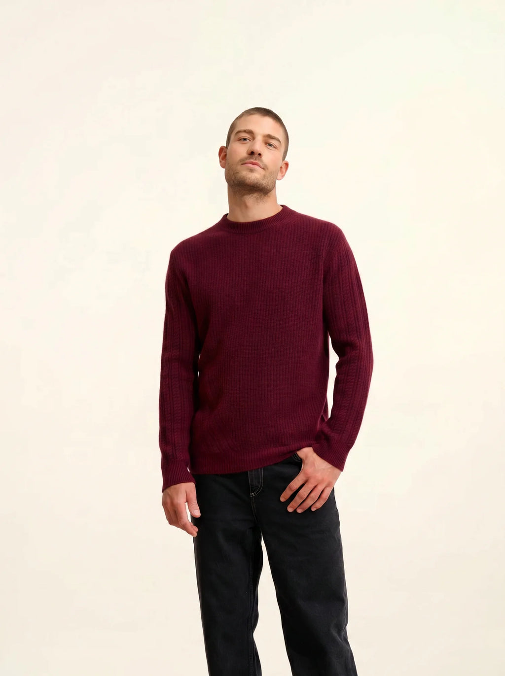 LUKKA pullover rundhalsausschnitt 4-fädig mûre