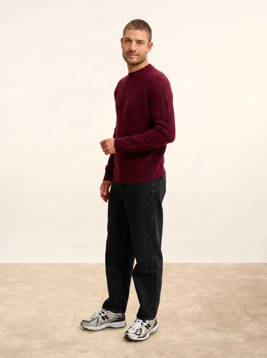 LUKKA pullover rundhalsausschnitt 4-fädig mûre