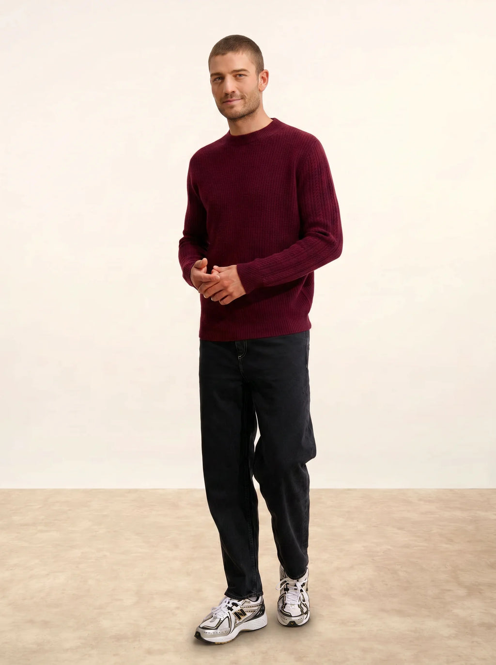 LUKKA pullover rundhalsausschnitt 4-fädig mûre
