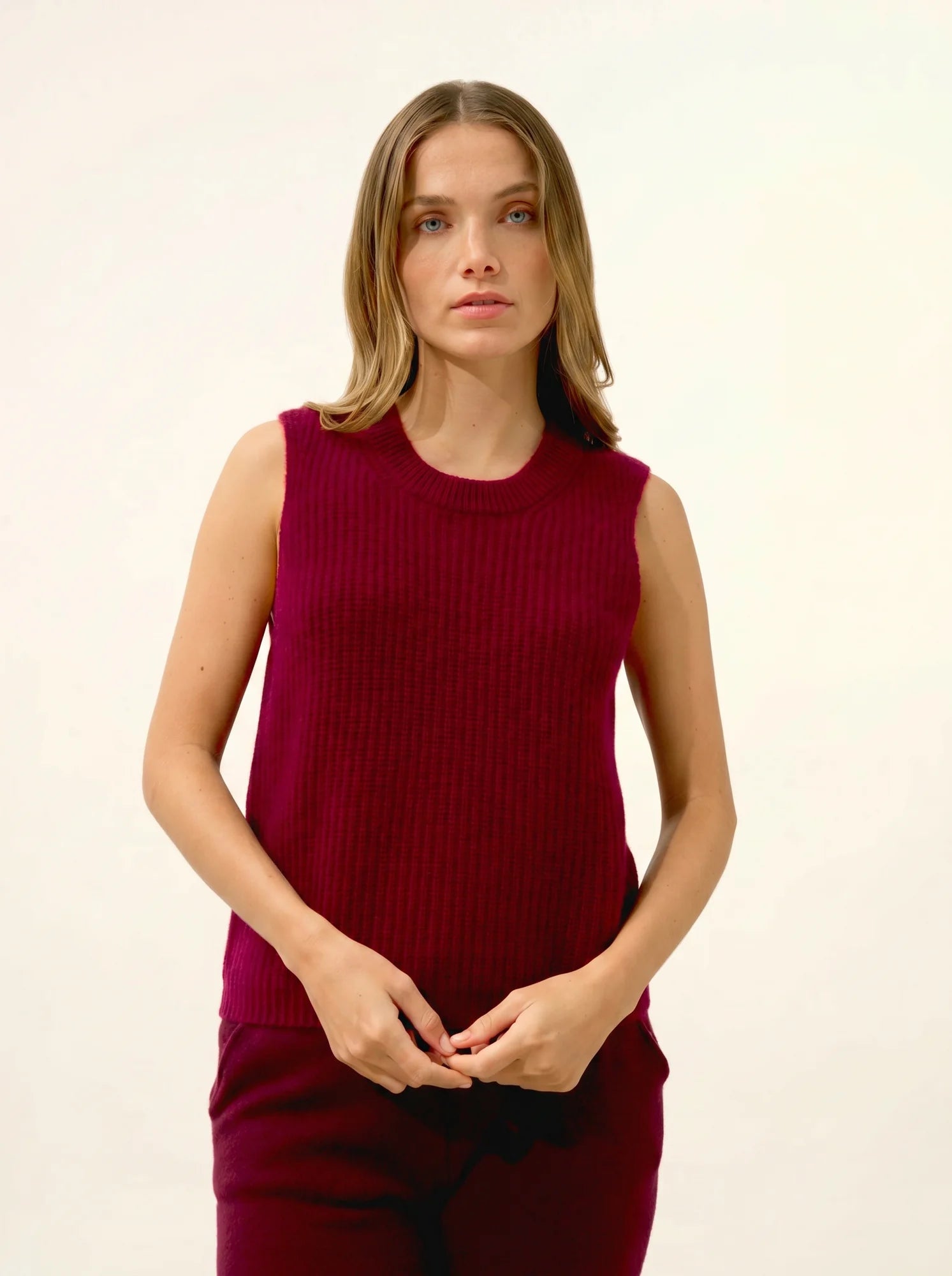 DAMPA top rundhalsausschnitt 6-fädig bordeaux