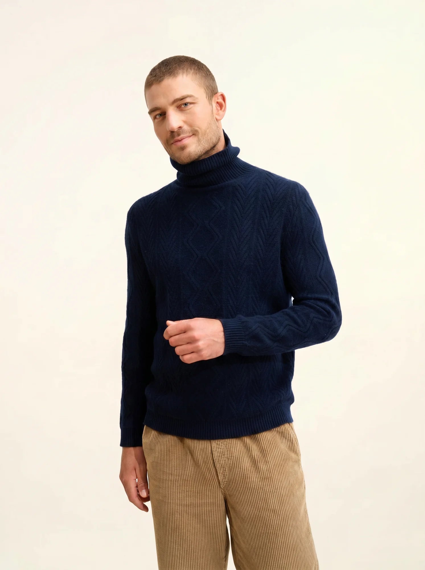 DORJE pullover rollkragen 6-fädig marineblau