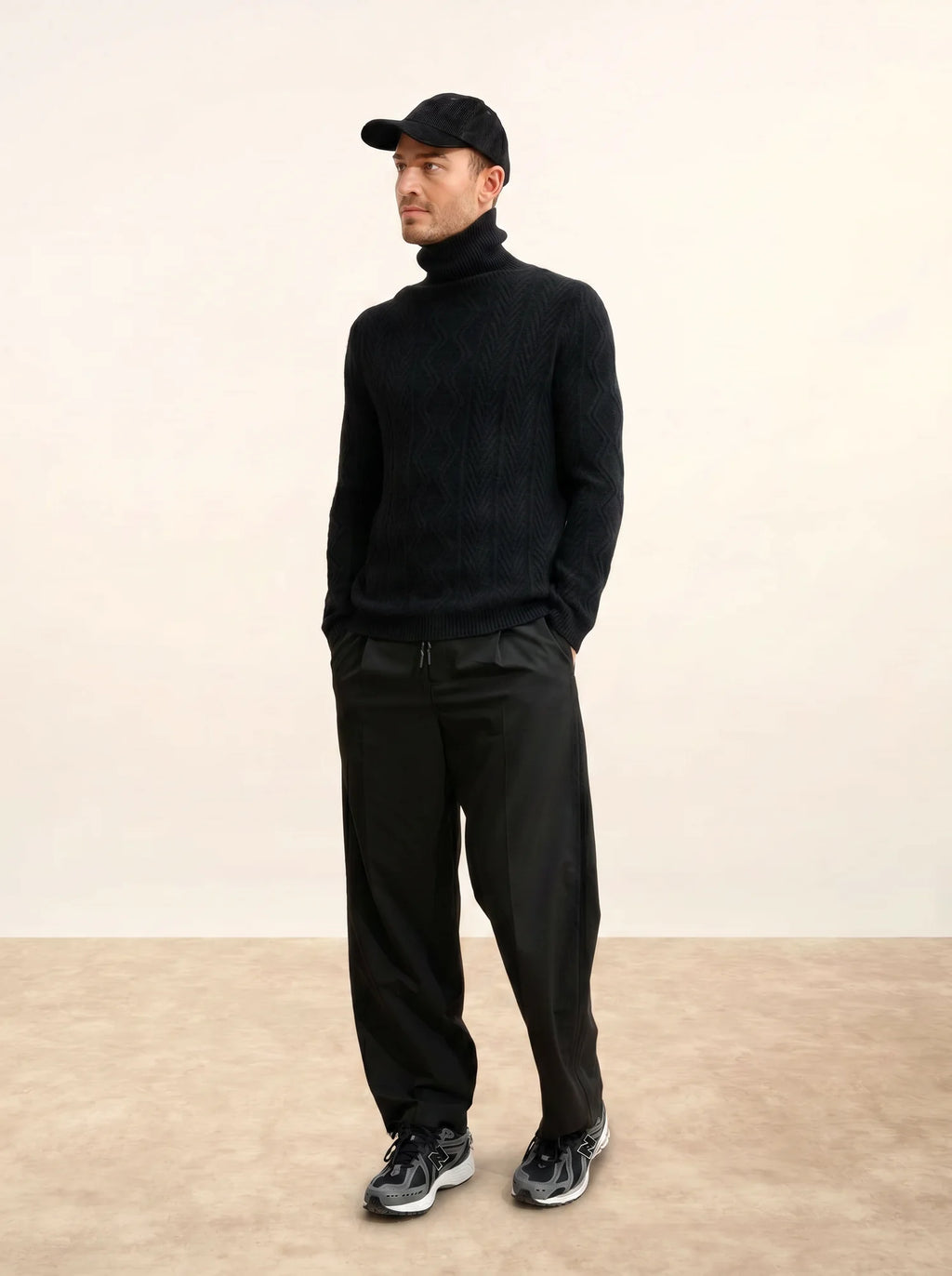 DORJE pullover rollkragen 6-fädig schwarz