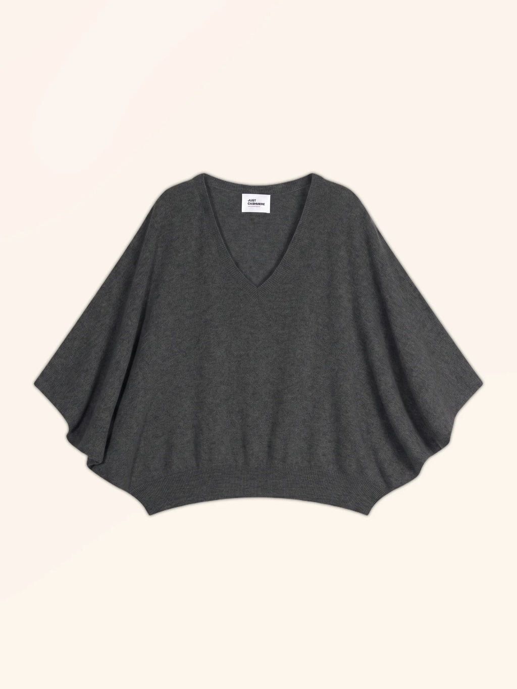 POLO pullover v-ausschnitt chauve souris carbone meliert