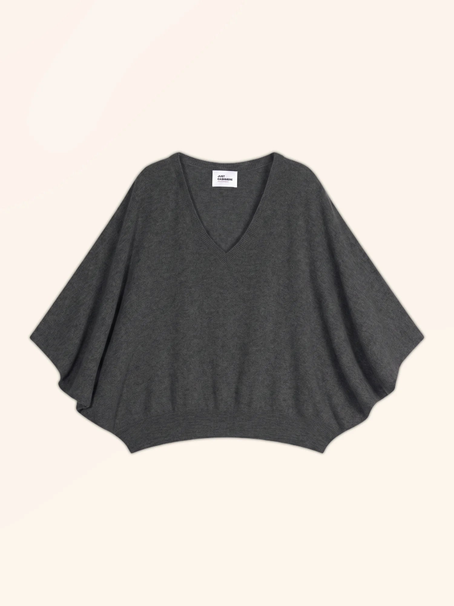 POLO pullover v-ausschnitt chauve souris carbone meliert
