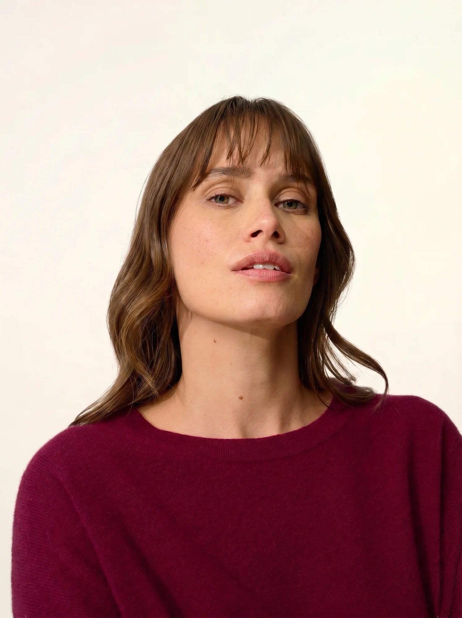 CLATTIE pullover rundhalsausschnitt bordeaux