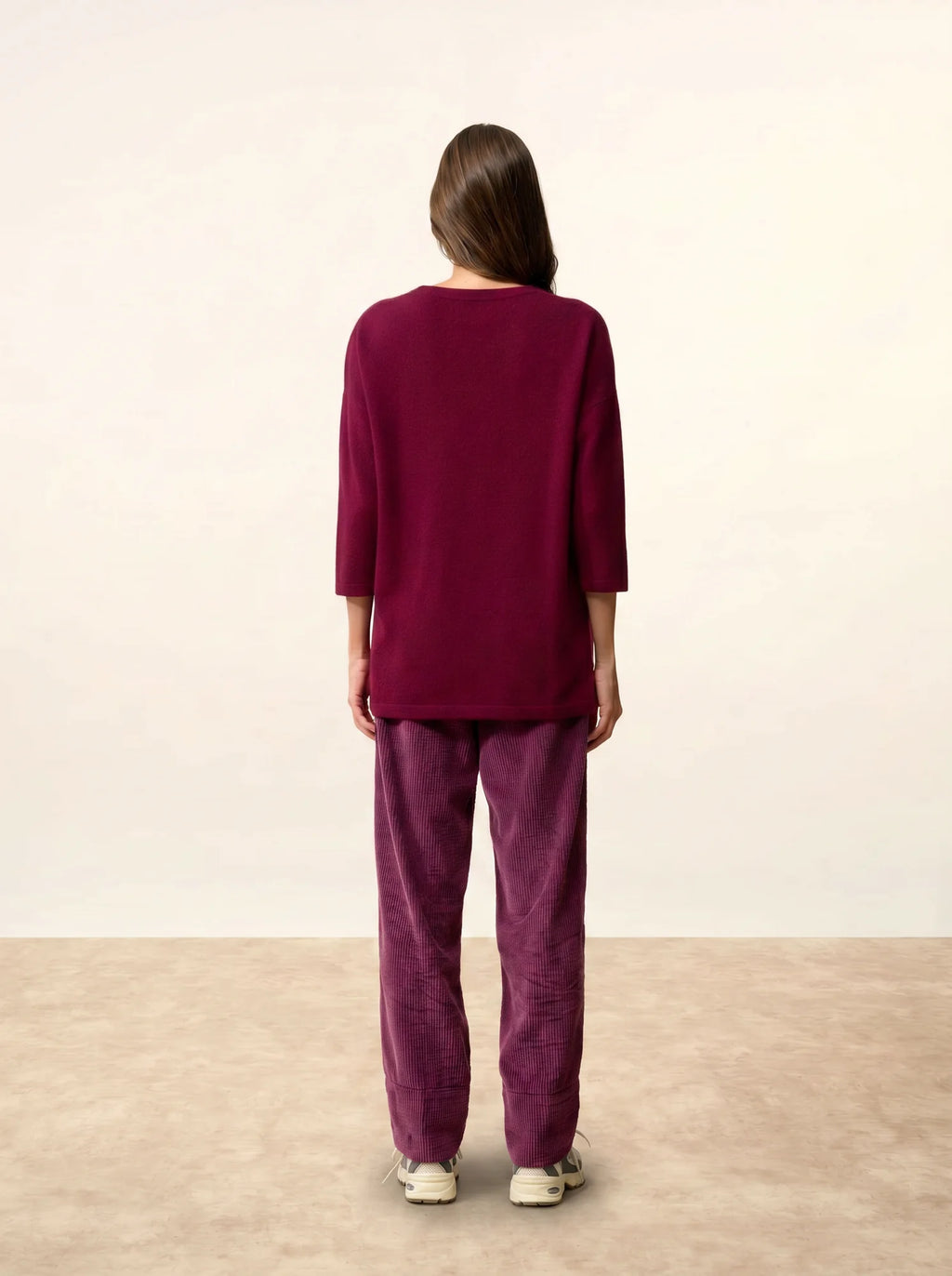 CLATTIE pullover rundhalsausschnitt bordeaux