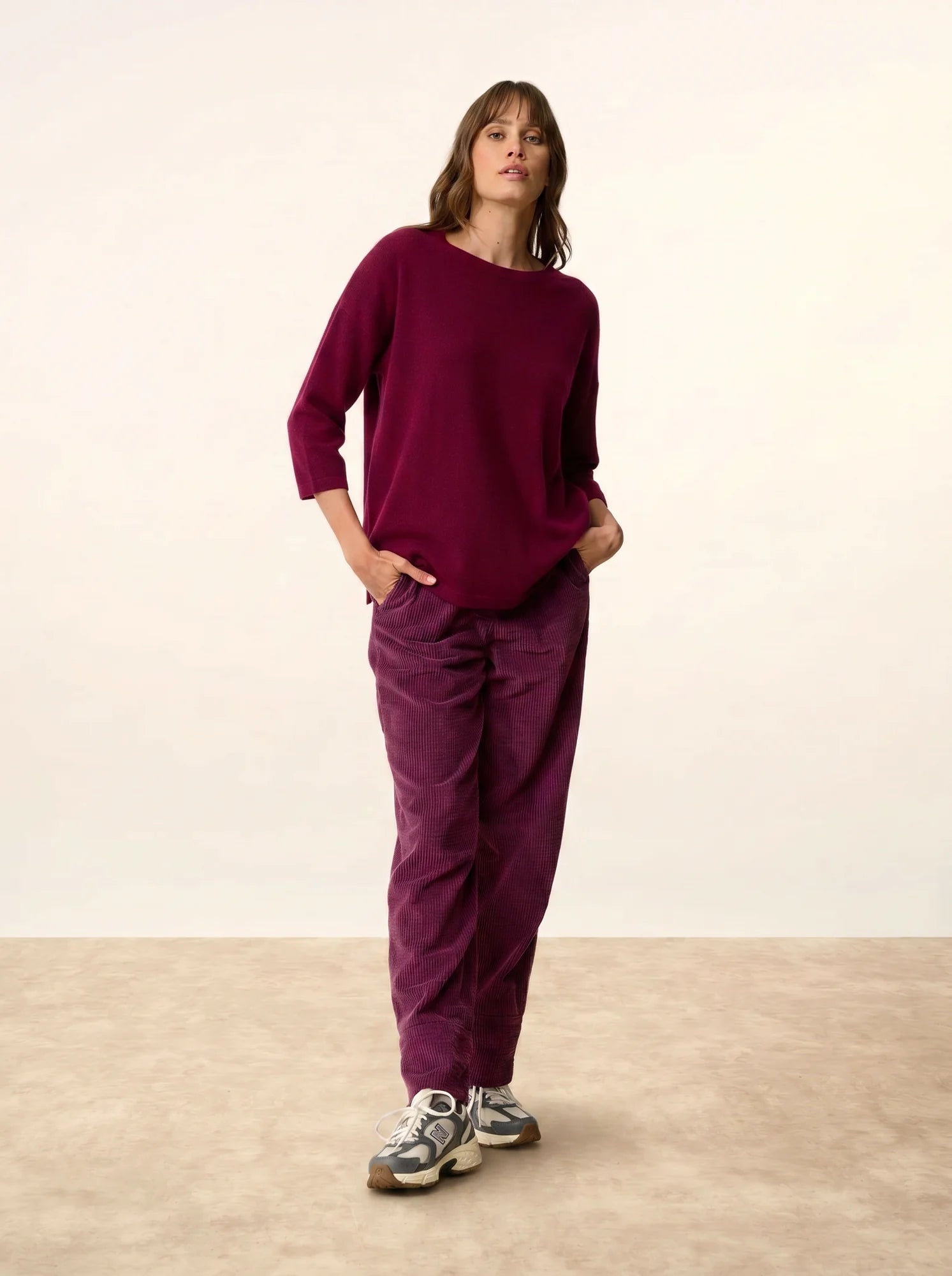 CLATTIE pullover rundhalsausschnitt bordeaux