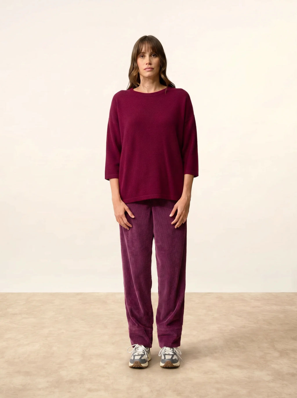 CLATTIE pullover rundhalsausschnitt bordeaux