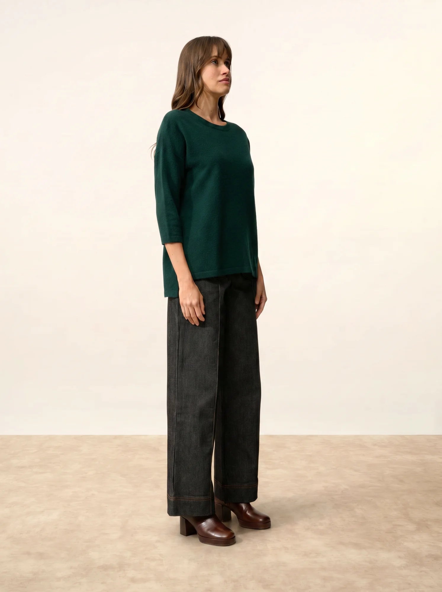 CLATTIE pullover rundhalsausschnitt zypresse