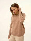 ARIANA pullover u-boot-ausschnitt camel meliert