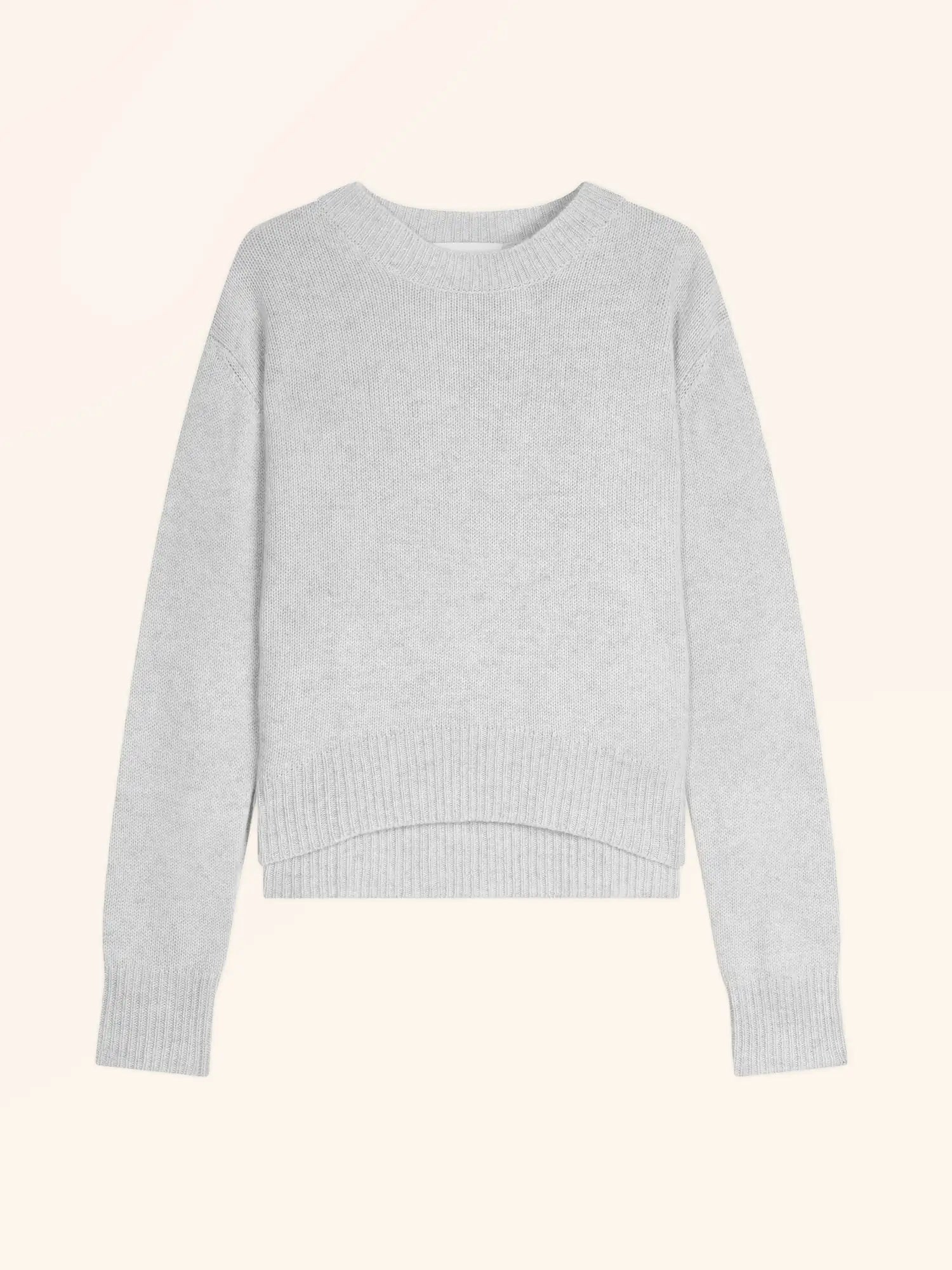 MARGAUX pullover rundhalsausschnitt 6-fädig perlgrau meliert