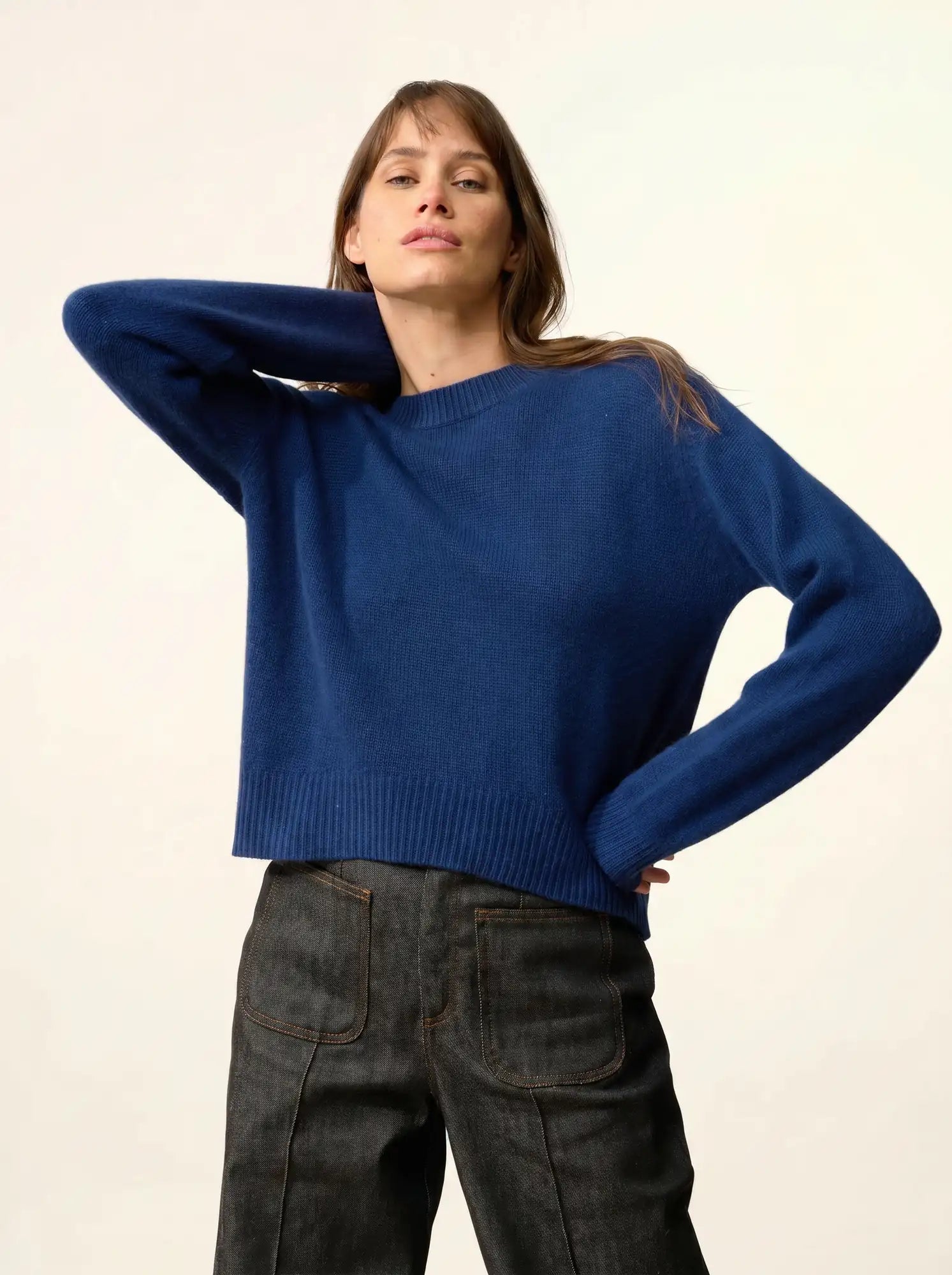 MARGAUX pullover rundhalsausschnitt 6-fädig minuit