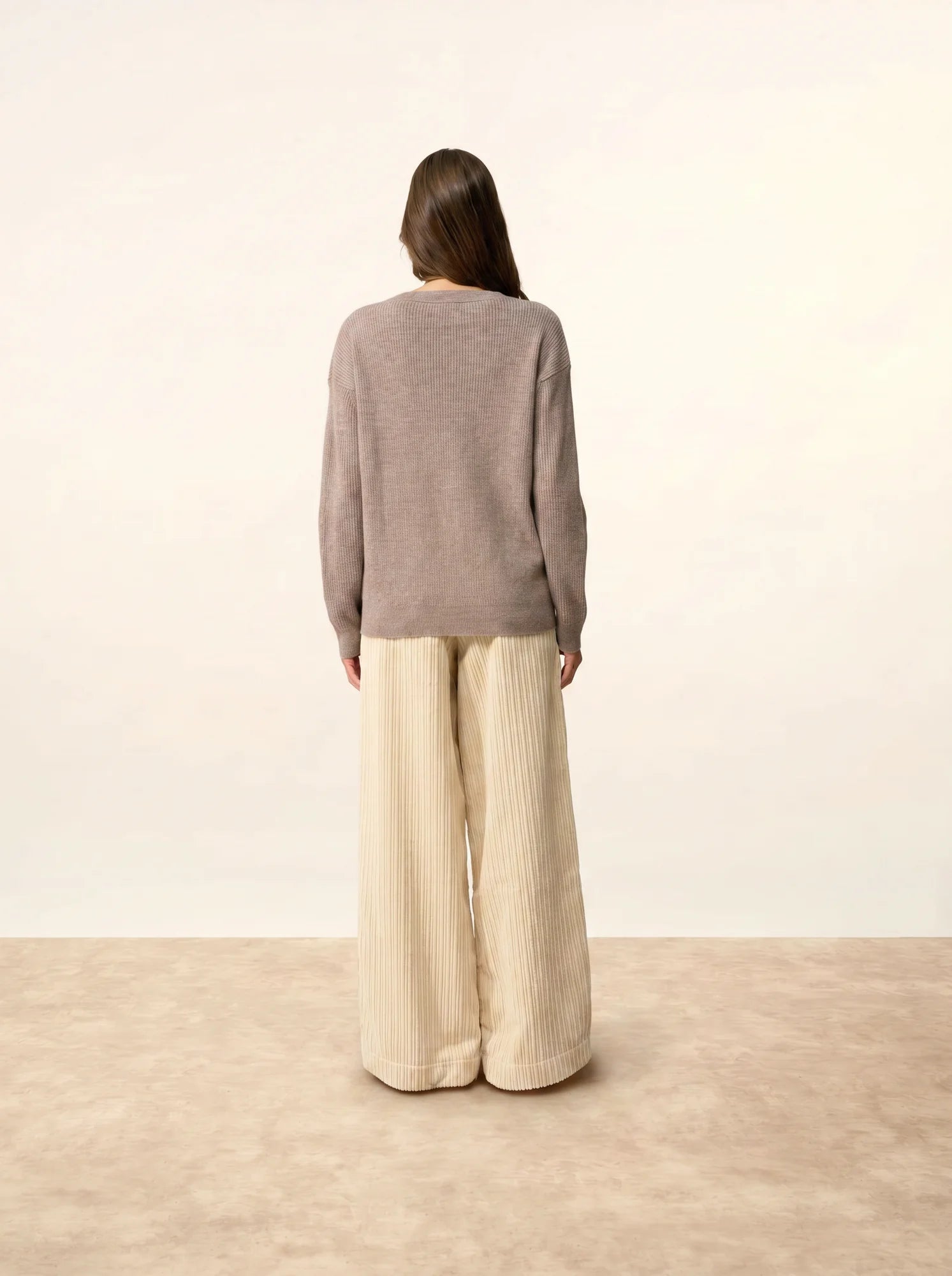 CHARLINE pullover rundhalsausschnitt caribou meliert