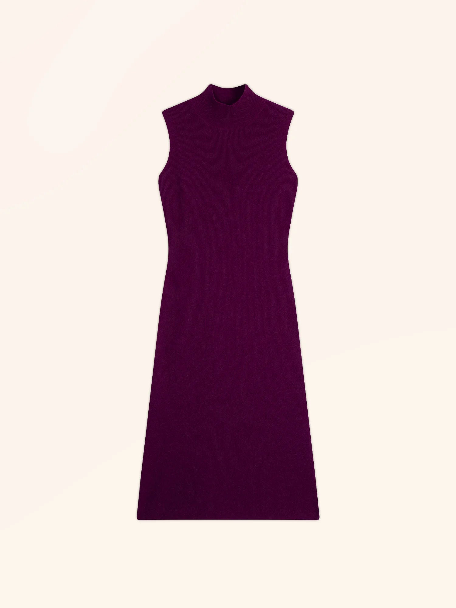 LOTTIE kleid stehkragen ärmellos pflaume