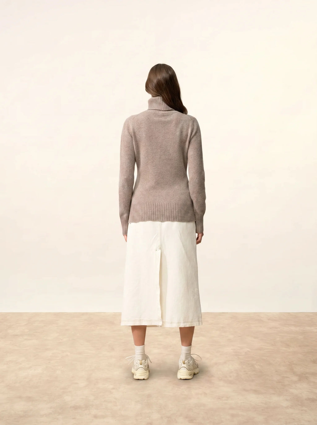 LUCIE pullover rollkragen 4-fädig caribou meliert