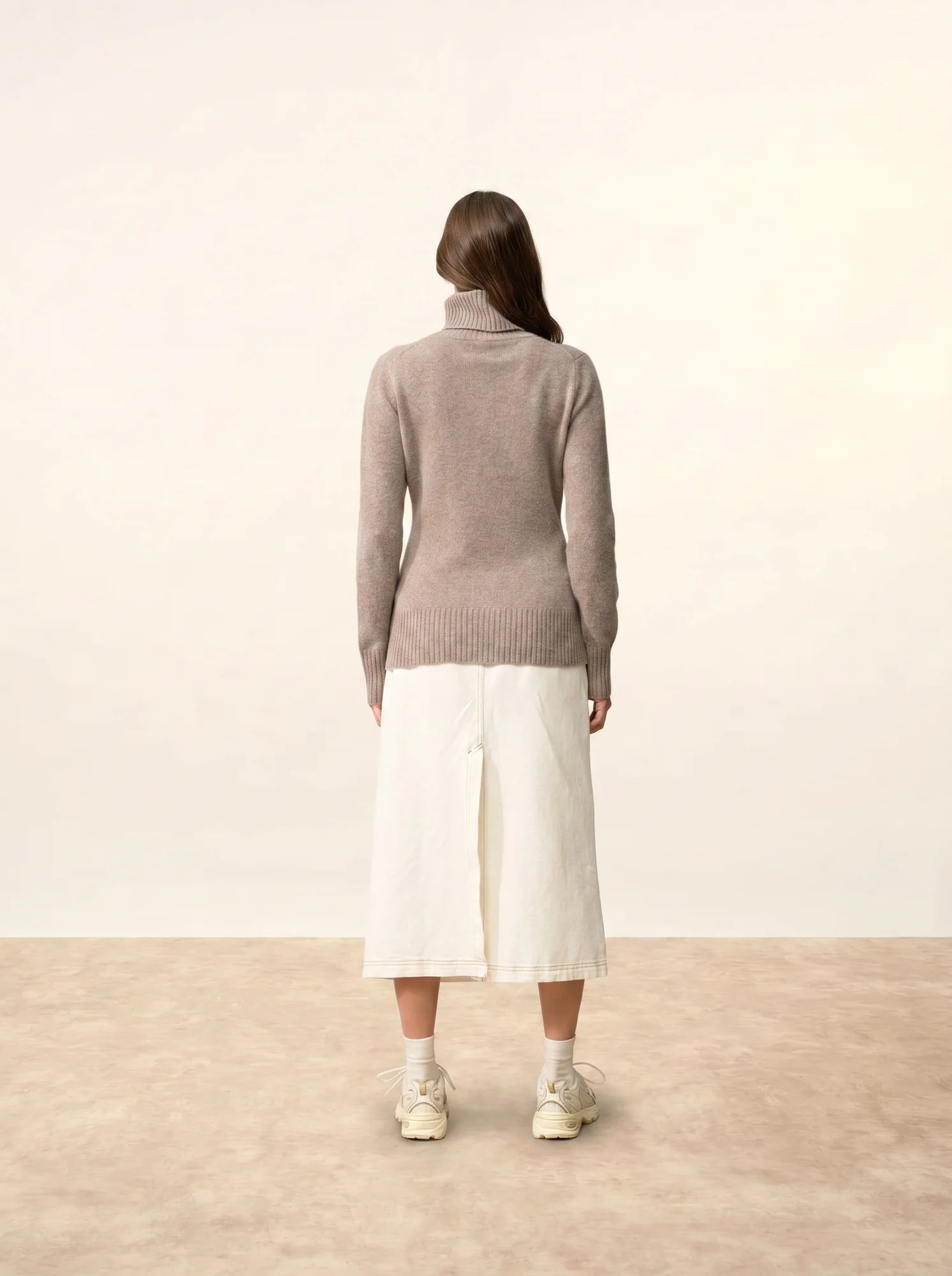 LUCIE pullover rollkragen 4-fädig caribou meliert