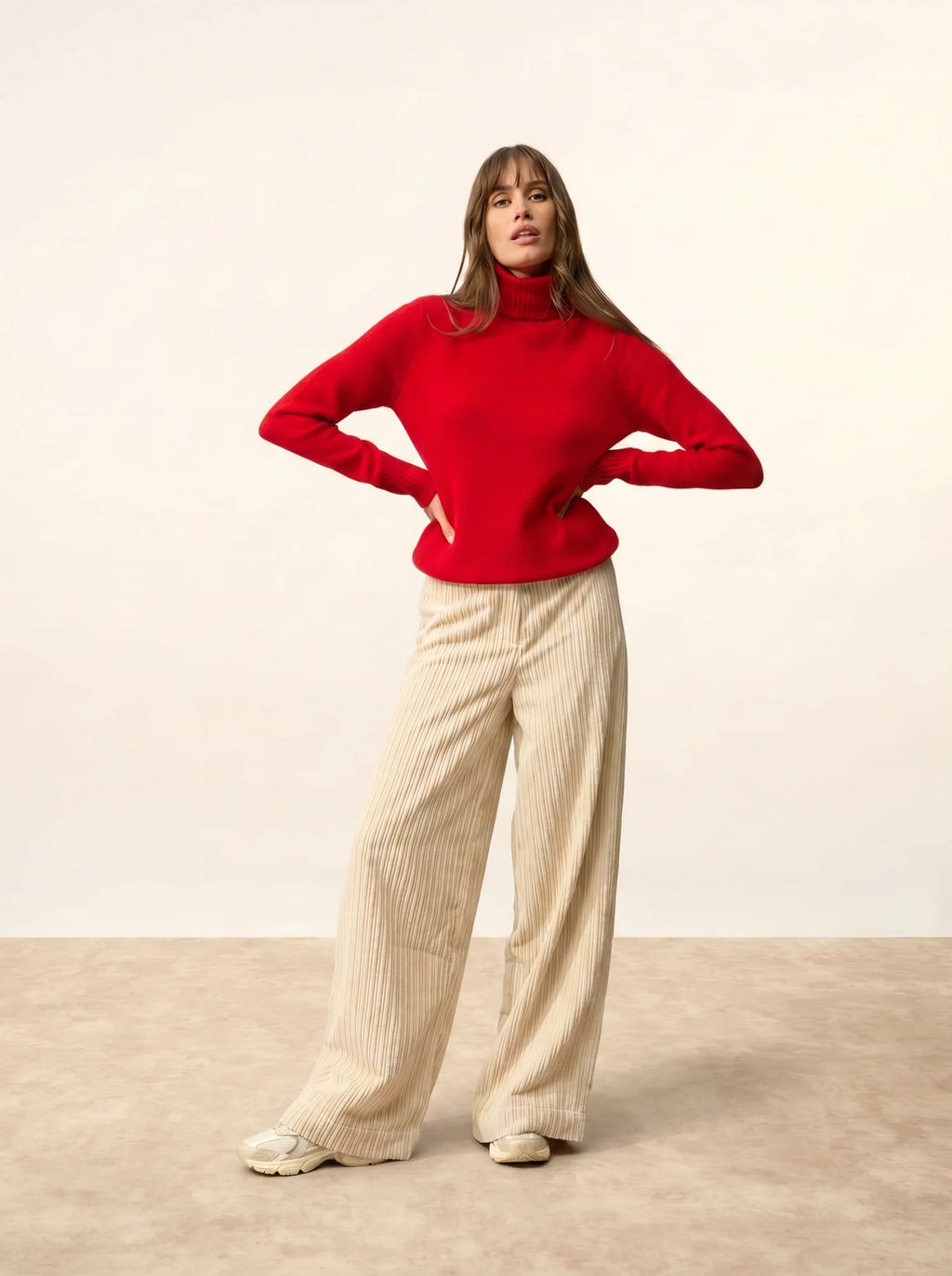 LUCIE pullover rollkragen 4-fädig rot