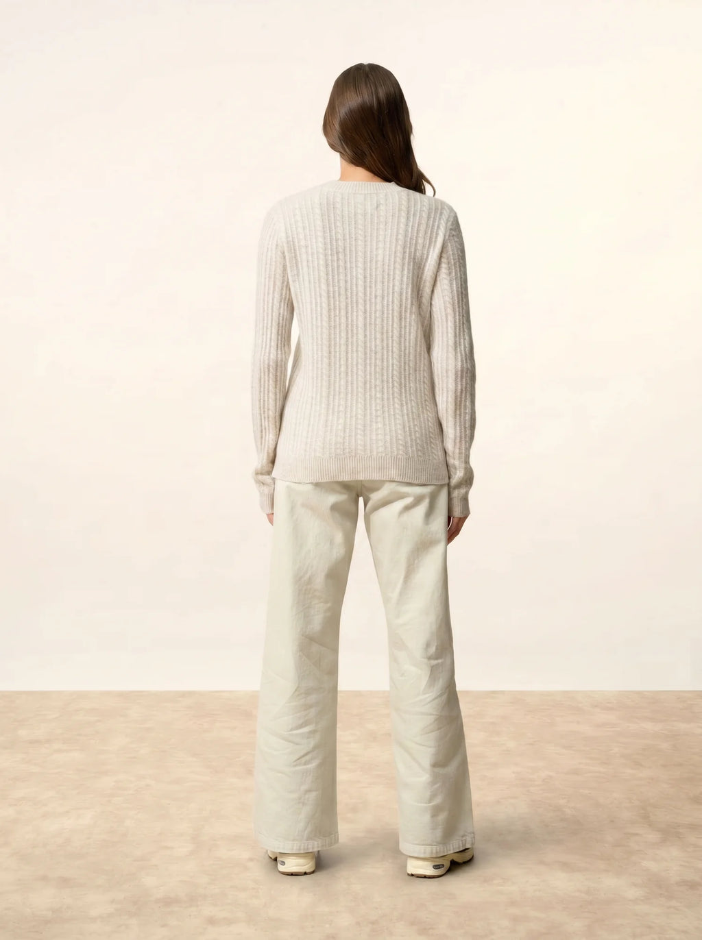 SARAH pullover rundhalsausschnitt 4-fädig perlgrau meliert